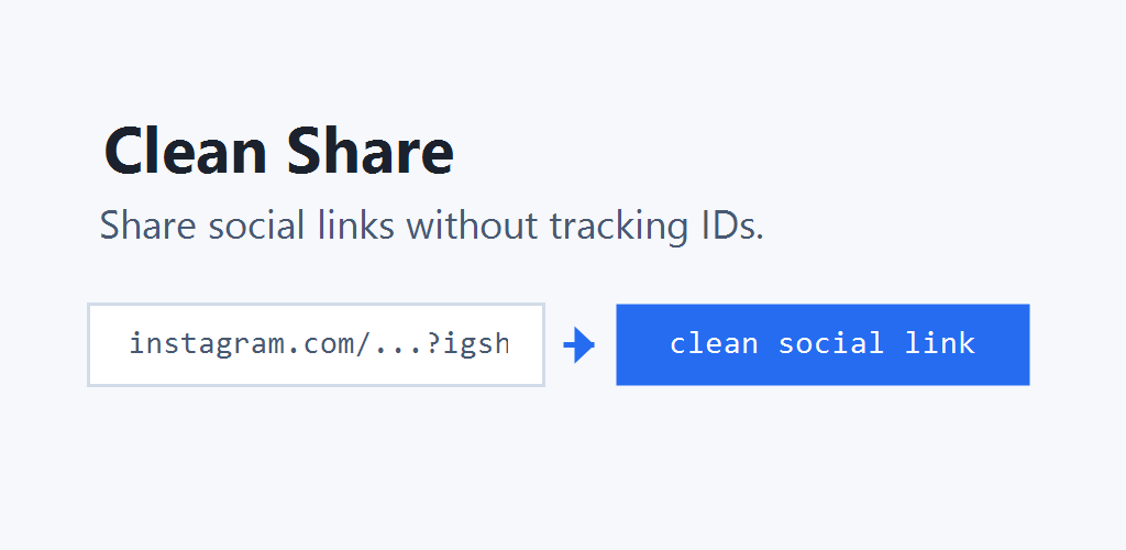 Clean Share feature graphic